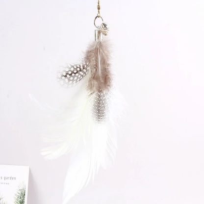 Funny Cat Toy Folorful Fluffy Feather with Bell Sucker Cat Stick Toy Kitten Play Interactive Detachable Teaser Wand Cat Supplies